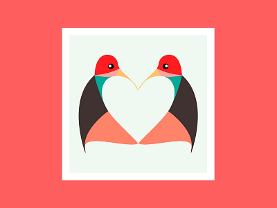 Love Birds birds design illustration kissing love love birds print valentine valentines day vector