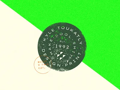 2+cat+ly Design - Brand Badge badge branding design stamp texture vintage