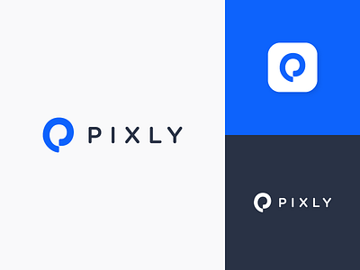 PIXLY abstract app architecture branding clean design contruction engineering logo modern logo p photo platform video website