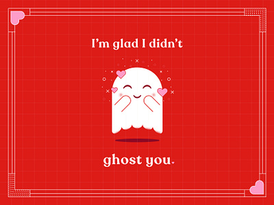 I've been ghosting along ghost heart illustration valentines day vday vector