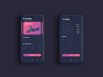 Chroma Interface app astronomy design interface neumorphism satellite ui ux