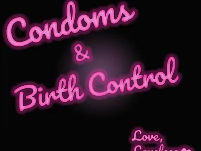 Condoms and birth control illustration poster design