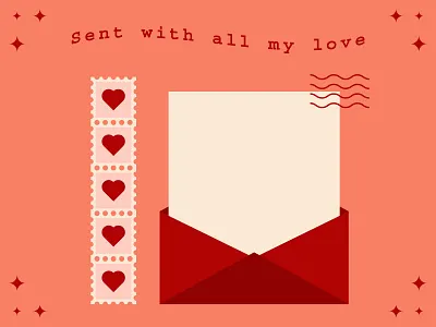 Love Letters design geometric illustration letter love love letter mail minimal modern snail mail stamp stamps stationery vector