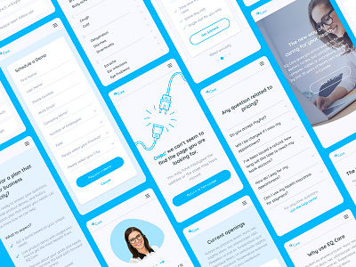 EQ Care Mobile Website blue branding design app flat design medical ui web design