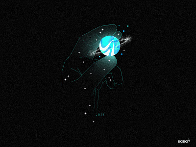 🌌VII. Uranus : The Magician ✨ aqua digital art digital illustration doodle drawing glow hand illustration marble milky way minimalism minimalist minimalistic planet solar system space star stardust universe uranus