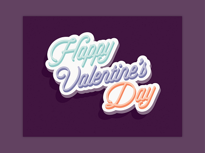 Happy Valentine's Day card illustrator plum script v day valentine valentines card valentines day vector