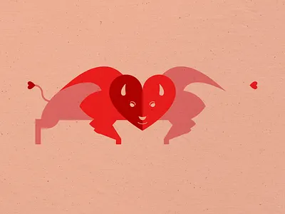 Bison Valentine animal bison design heart illustration love nature pink red symmetrical valentine