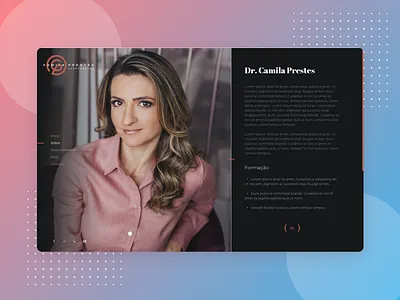 Dr. Camila Prestes - Website dark design landing page purple site