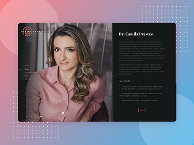 Dr. Camila Prestes - Website dark design landing page purple site