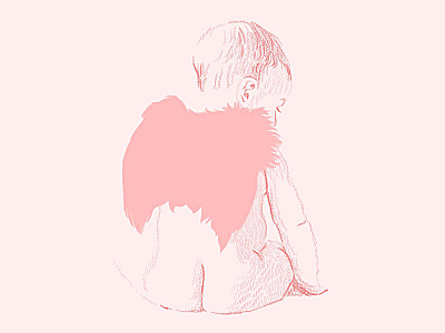 Cupid baby business illustration cupid cute design digital art digital illustration graphic design illustration love minimalist pen and ink pink portrait sketch valentine day