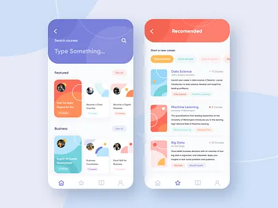 SmartCourse app course design ecommerce ecourse education flat mobile service simple ui ux