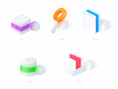 Hyper63 Iconography 3d clay clean design icon set iconography icons illustration neon simple