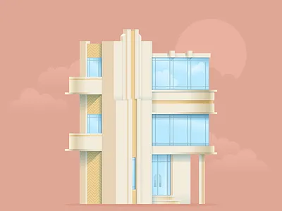 "The Gatsby" house architectural design architectural illustration architecture artdeco figma figmadesign house illustration vector