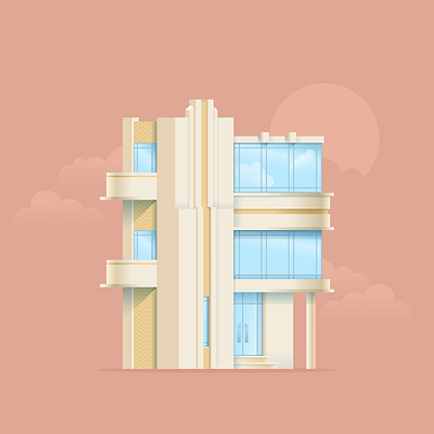 "The Gatsby" house architectural design architectural illustration architecture artdeco figma figmadesign house illustration vector