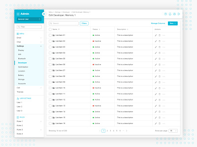 CRM Data Table UI datatable hierarchy list view multi level navigation navigation menu nested navigation pagination sidebar design sidebar menu sidebar navigation