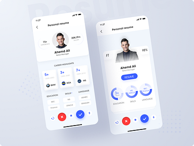 Resume screening system app data visualization mobile mobile app mobile app design resume ui ux