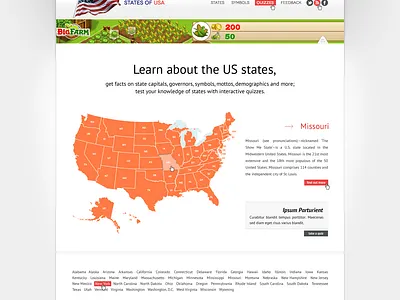 stateUSA v3D design home screen logo minimal ux web website