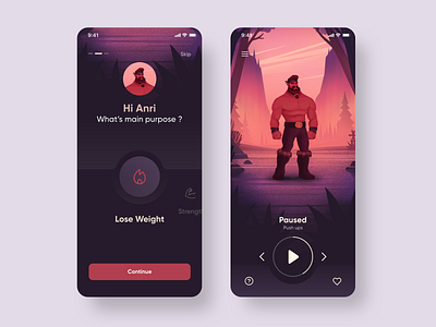 FitApp adobe xd app design illustration inteface ios ios app minimalistic ui uidesign