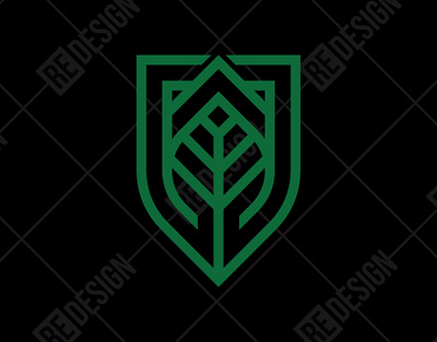 Nature Leaf Shield Logo branding company eco environment graphic design leaf logo luxury nature organic plant shield technology