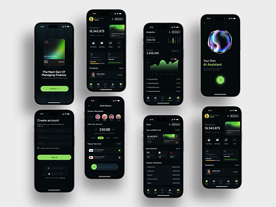 Fintech Mobile App UX/UI Design | NexFin ai ai feature data visualization design figma finance finance mobile app fintech fintech mobile app mobile app mobile app ui mobile design money transfer product design ui ui design user centric user experience uxui