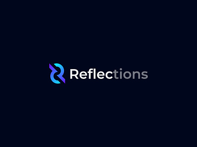 R Modern Letter Mark | Reflections app logo design brand identity business logo company logo design digital gradient letter logo logo branding logo design logo marks logos minimal modern reflections software logo tech unique