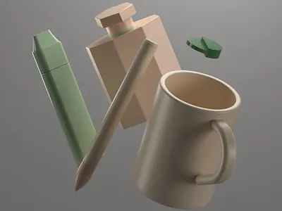 My stuff 3d cgi cinema4d cup design illustration pen perfume redshift vape