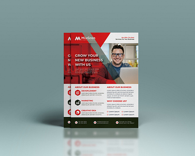 Corporate business flyer template advanced blue branding business corporate document documents elegant flyer mixgren mock up mock ups preview mockup modern photo photo realistic photorealistic post presentation rakib6644