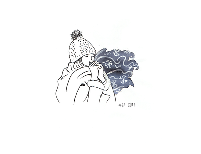 COAT art coat coating cold freeze illustration illustration art ink inking inktober inktober2019