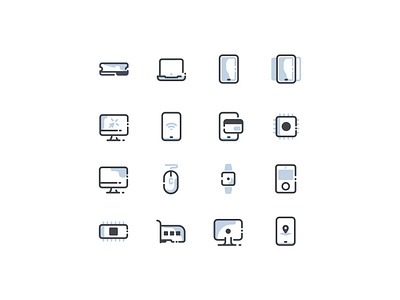 Device Icon Set art computer design device icon icon set iconset illustration technology ui ux