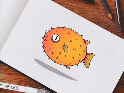 Puffer fish man guy. art digital art fish ill illustration procreate