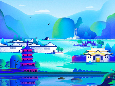 Landscape noise illustration ai colors cool illustrations