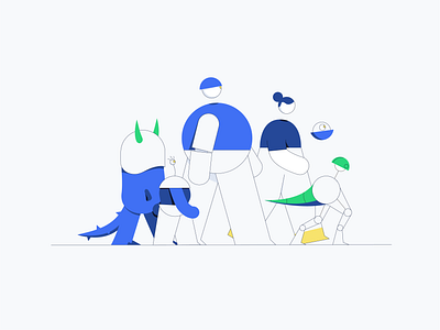 Lisk - Community Facebook Group adobe adobe ilustrator blockchain branding character character design comunity design dribbble illustration illustrator parade robots vector