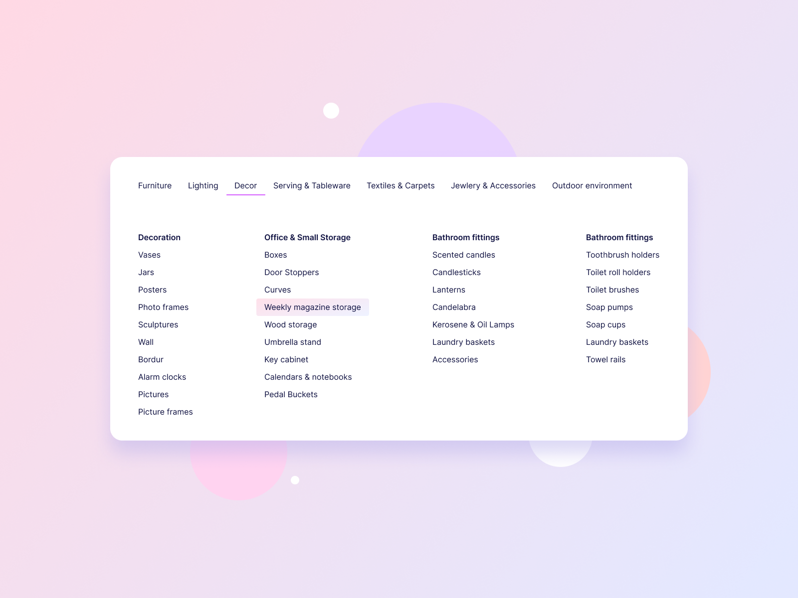 Menu UI Design by Ildiko Gaspar on Dribbble