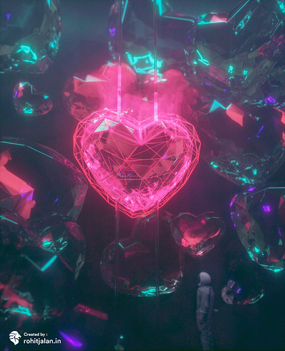 Heart of illumination 3d love valentine valentine day