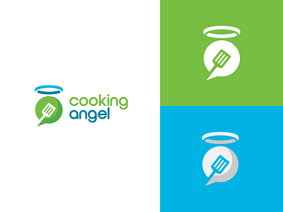 Cooking Angel angel blue branding branding concept chef colors cooking design green identity identity design illustration logo logodesign logotype mark minimal modern typography vector