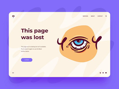 404 web page error 008 404 animation dailyui eye illustration ui ux vector web webdesign