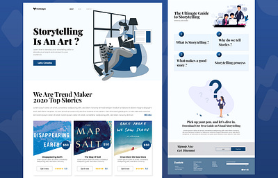 StoryTelling - Landing Page branding design illustration landing landingpage minimal storyboard storytelling typography ui design web website