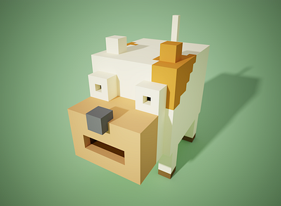 voxel art-cow cute model voxel voxelart