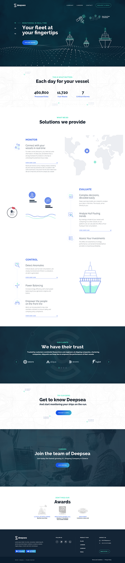 deepsea website Header ui ui design web design