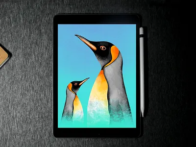 penguin 🐧 Digital illustration in iPad pro | procreate apple digitalart flatillustration ipadpro ipadproart penguin procreate