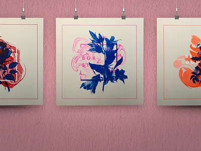 Praeter Flores | Risograph prints design experimental illustration poster