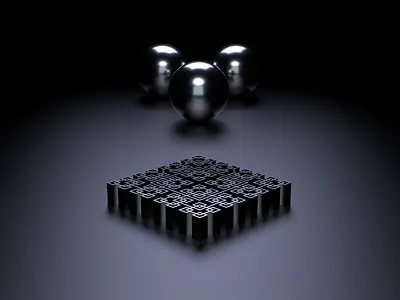 SQUARE MONOCHROME | C4D 3d black c4d cinema4d clean dark design metal minimal sphere stylish symbol