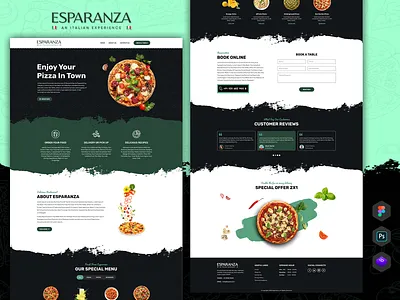 ESPARANZA - PIZZA animation bootstrap branding creative e commerce website figma graphic design html css italiyan pizza landing page marketing mobile ui mordern online pizza photoshop pizza responsive restaurants testi pizza uiux