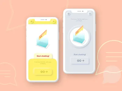 Chatting app page / neu-morphism tryout 3d app chat chatting app colorful design figma icon illustraion ios minimal mockup neumorphic neumorphism ui ux vector