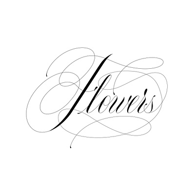 flowers caligraphy copperplate design elegant flowers lettering logo postcard design script type wedding card