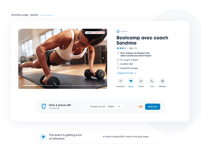 Decathlon Community - Activity page details app design interaction design ux ui design web design