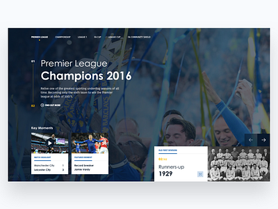 Leicester City Honours - V1 clean design football landing page soccer sport sports ui ui ux ux web design