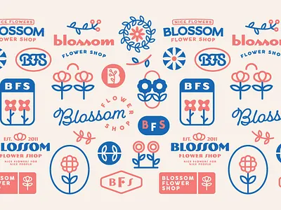 Blossom Flower Shop badge brand identity branding branding design design dribbble flower flowers identity logo logotype mark minimal nature
