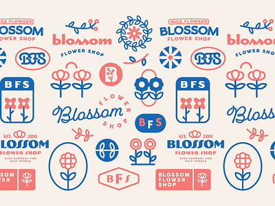 Blossom Flower Shop badge brand identity branding branding design design dribbble flower flowers identity logo logotype mark minimal nature