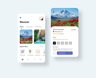 damavand end adobe xd app design flat minimal ui ux web